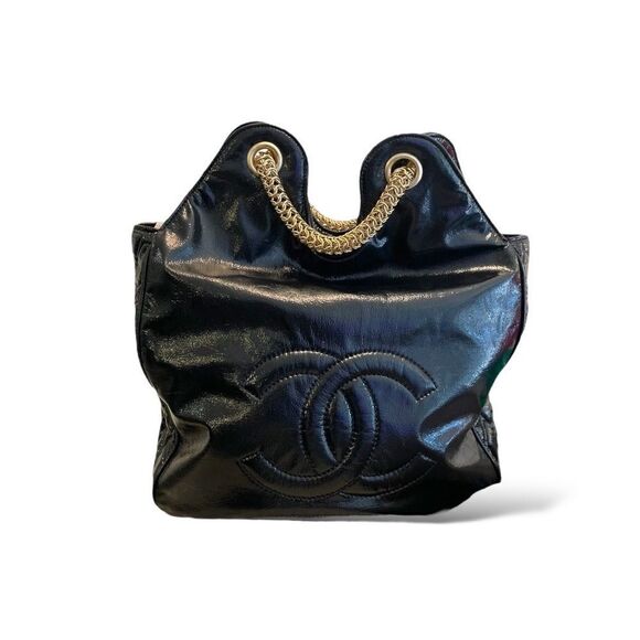 ❤️SOLD❤️CHANEL Reissue Double Chain Handle Hobo with interlocking CC Logo - Picture 1 of 16